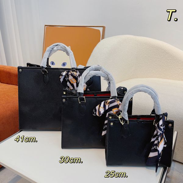 

2023 tote bags shopping bag classic handbag embossing flower shoulder crossbody purse genuine leather large capacity women letter clutch pur
