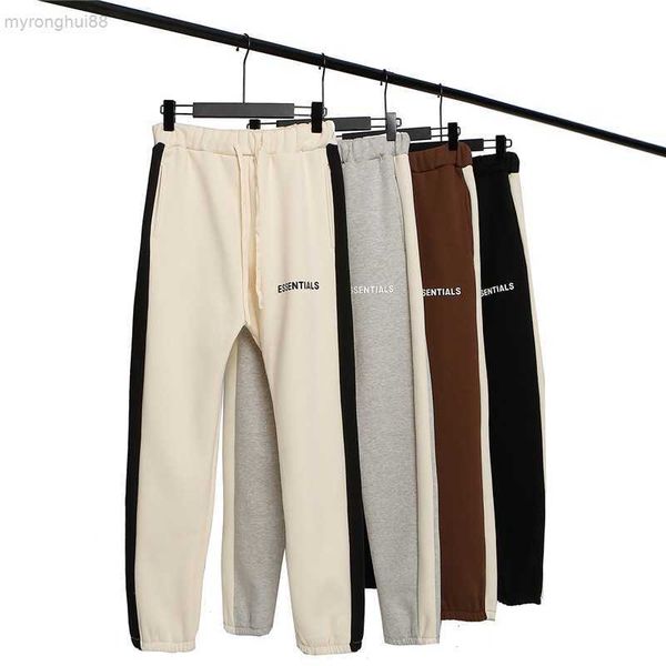 

men's essentail pants fog plush fabric patchwork for casual bathroom hy0j, Black