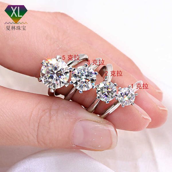 

high version classic tiffay 6 claw moissanite ring s925 silver plated 18k gold moussanite certificate for women, Slivery;golden
