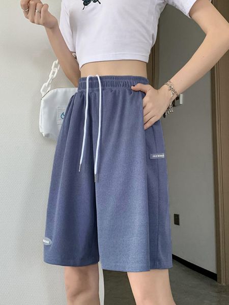 

women's shorts summer casual ice silk biker shorts women plus size high waist loose shorts short sweatpants streetwear womens shorts 23, White;black