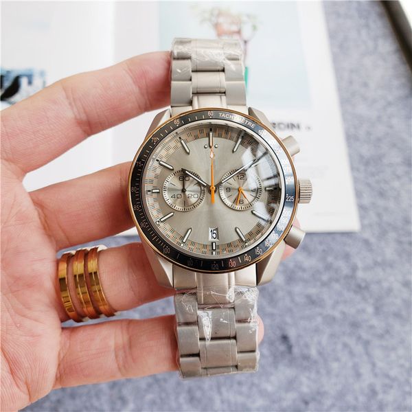 

watch quartz mens watches 42mm silver wristband waterproof all stainless steel wristband fashion designer wristwatch o13, Slivery;brown