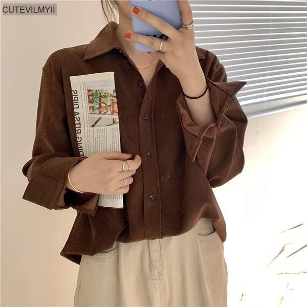 

women's blouses shirts femme vintage blusas chic spring women turn-down collar loose full sleeve female solid blouses shirts 230428, White