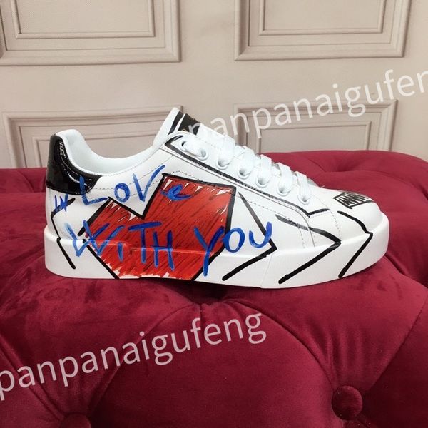 

2023 new luxury designer casual shoes calf leather sneaker fashion lady white flat platform runners trainers for mens shoe sneakers, Black