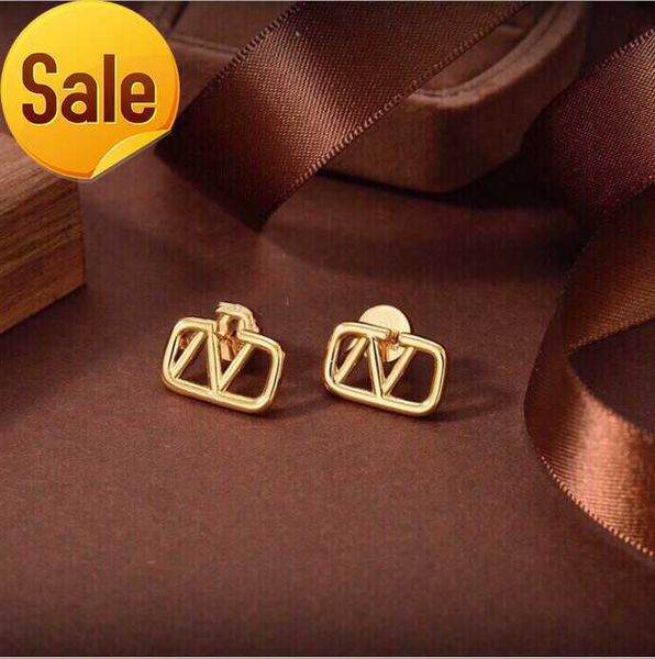 

designer earring letter v stud earing luxury women fashion hoop jewelry metal earring fdsf, Golden;silver