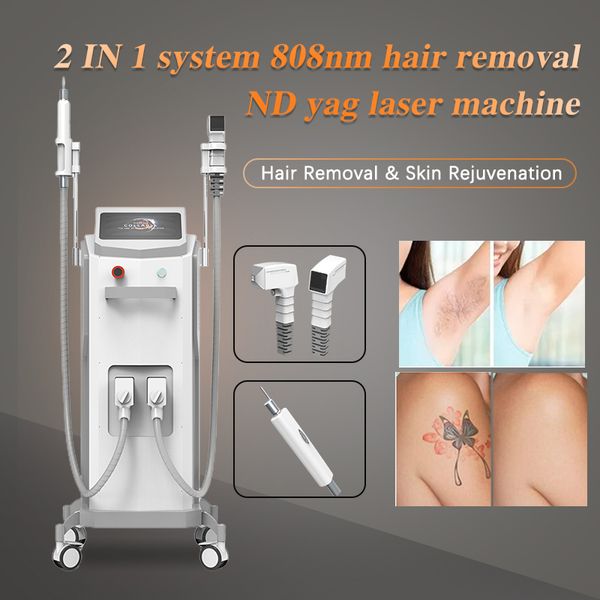 

808nm nd yag tattoo removal for all colors permanent hair removal skin resurfacing beauty device, Black