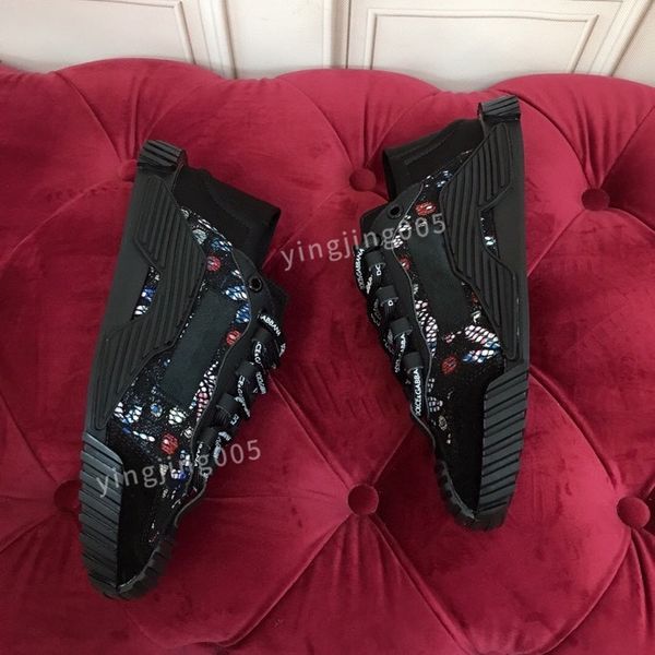 

new designer quality sneakers mens shoes print check trainer platform trainers striped sneaker suede shoes2023, Black