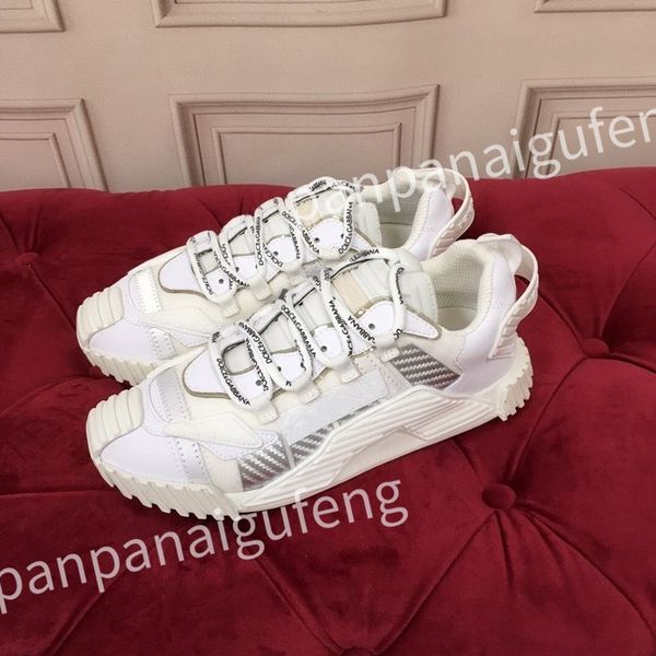 

2023 new luxury designer casual shoes calf leather sneaker fashion lady white flat platform runners trainers for mens shoe sneakers, Black