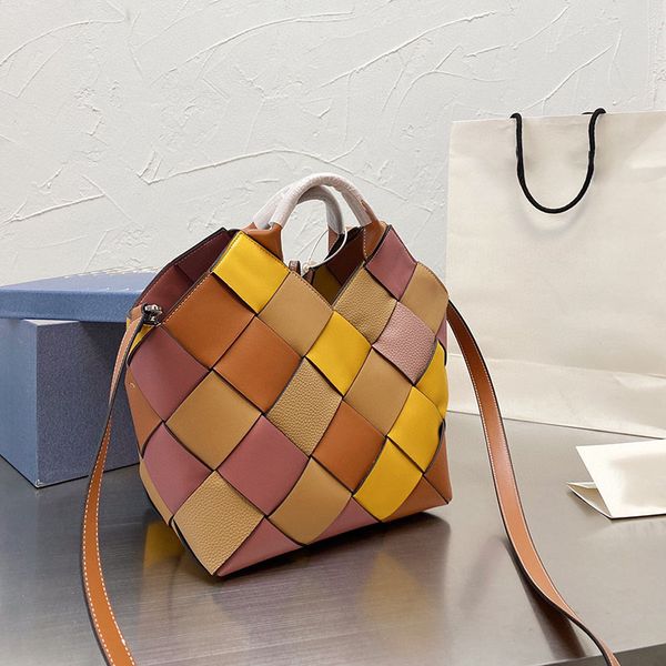 

loe woven bag premium commuting tote simple generous vintage handbag leather classic small shopping bags 24cm
