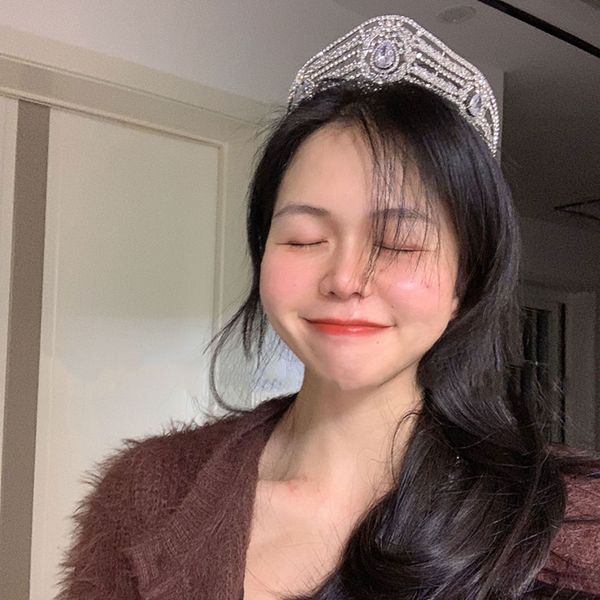 

birthday, wedding, banquet, headwear, crown, hair band, new bridal gold, diamond crown, korean style rhinestone headwear, wedding dress, p a, Silver