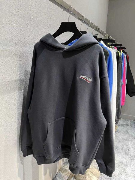 

designer balencigas women original parisian cola wave print hoodie zipper hoodie loose cotton men's and women's hoodie 23cu, Black