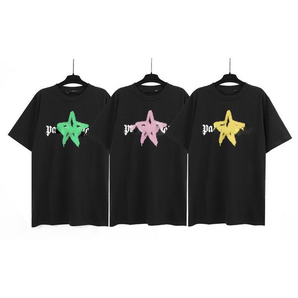 

designer of luxury t-shirt brand t shirt clothing spray letter short sleeve spring summer tide men and women tee size s-xl.pd020, White;black