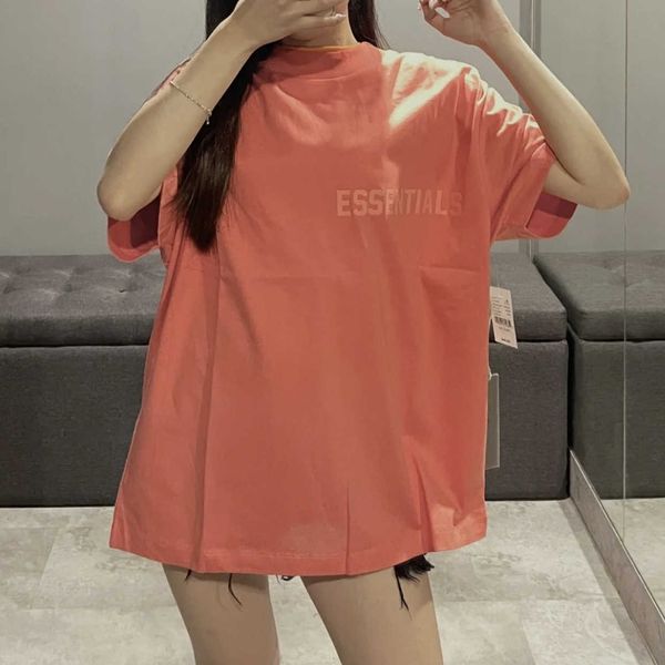 

w77r 2023 men's and women's new t shirt fashion high street brand ess summer season 8 flocking print loose short sleeve gxlg, White;black