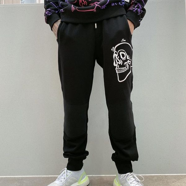 

pants alex plein sweatpants skull embroidery track pants mens fashion streetwear hip hop tracksuit joggers men clothing sportswear new, Black