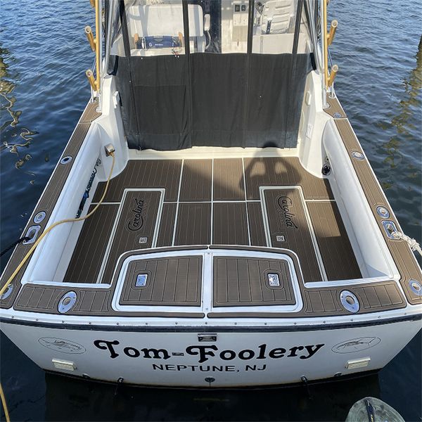 

1998 carolina classic 28 cockpit pad boat eva foam faux teak deck floor mat