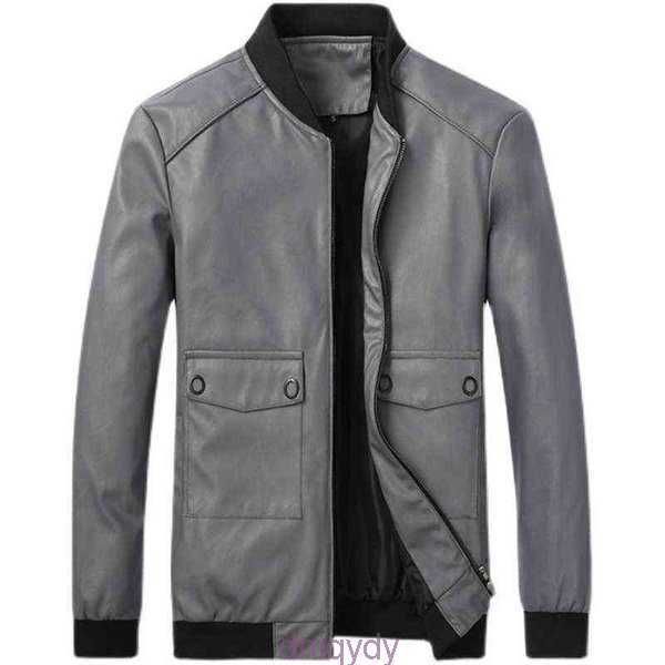 

style stand-up collar leather new jacket male autumn pu coat baseball collar simple windproof faux leather motorcycle coat t e4bm, Black;brown
