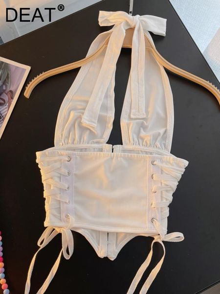 

t-shirt deat women strap halter backless fish bone camis new arrivals fashion temperament autumn summer 2022 11d7470, White