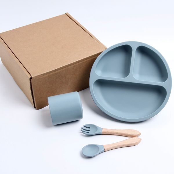 

cups dishes utensils 4 pcs bpa baby silicone feeding bowl bib spoon fork suction plates cup utensil set 230428