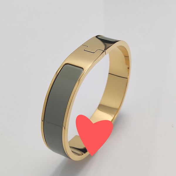 

designer love enamel bracelets bangles jewelry cuff for mens womens luxury 18k yellow gold-plated stainless steel titanium rose silver jewel, Black