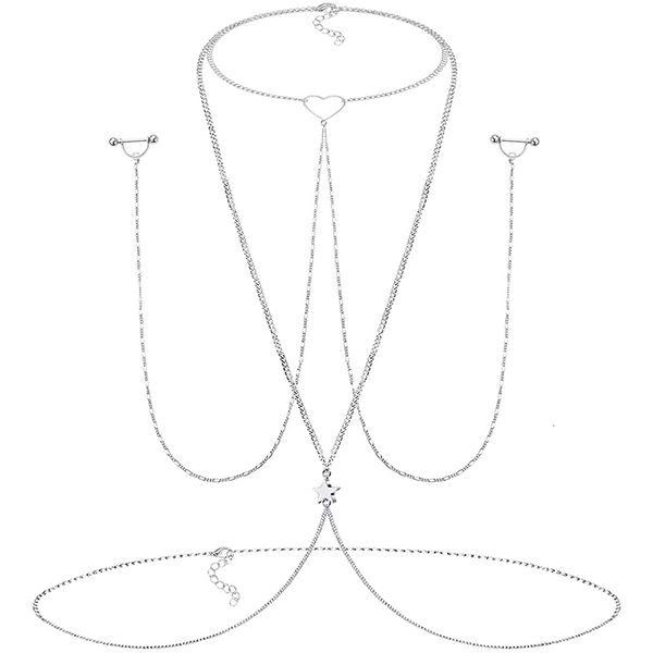 

belly chains cincin puting dengan rantai tubuh 14g tindik barbel anting anting perhiasan untuk wanita 230427, Silver