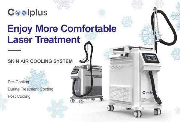 

2023 coolplus skin air cooling system use for laser machine zimmer cryo therapy pain reduce cooler for laser treatment -40Â°c beauty machine