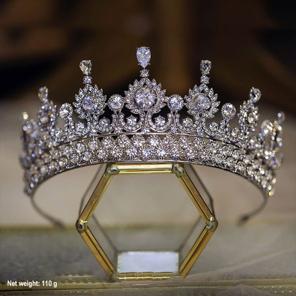 

wedding bride wedding dress headwear crown alloy water diamond tiaras women's classic party dress accessories headwear ts-0170-a, Silver