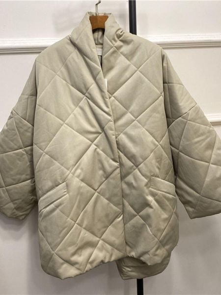 

leather autumn neutral casual women's cotton collar loose cotton coat, Black