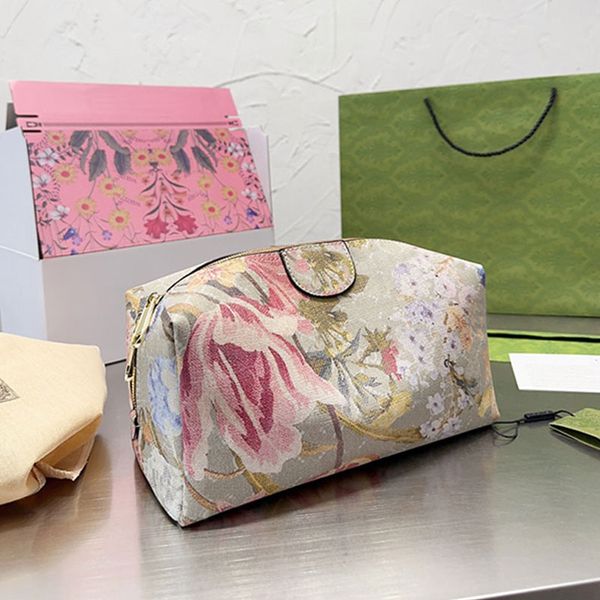 

canvas cosmetic bags women designer handbag purse zipper wash bag fashion imprint letter clutch bag