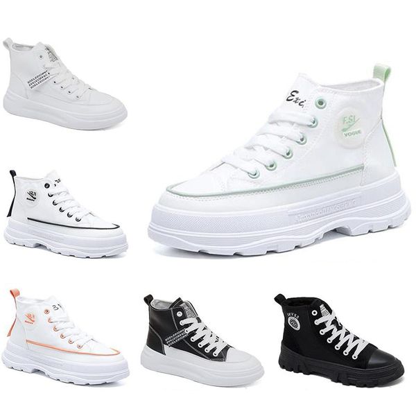

luxury high women canvas shoes platform shoe color black white grey pink green womens trainers for keep warm online