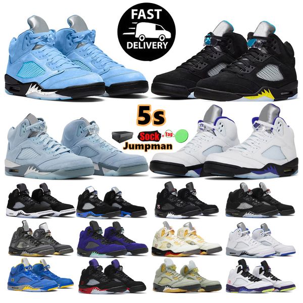 

jumpman 5 5s mens basketball shoes concord off noir unc university racer blue raging bull aqua fire red green bean easter sail men trainers