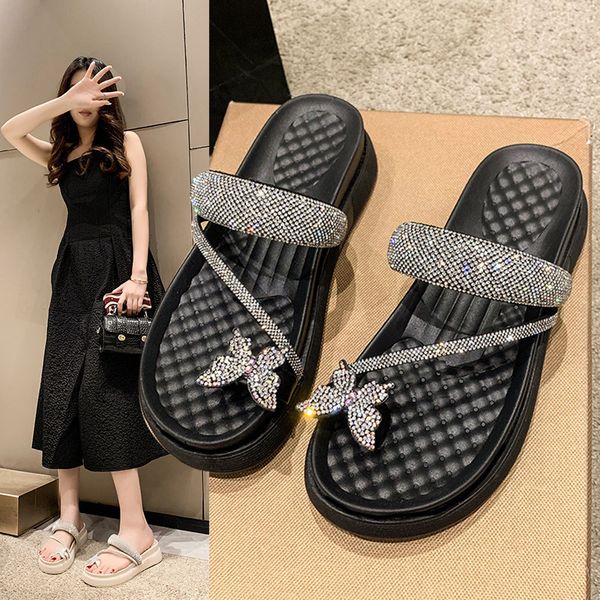 

sandals 2023 fashion flip flop shoes slippers platform summer shoes open toe wedges ladies shoe plus size 3540 230427, Black