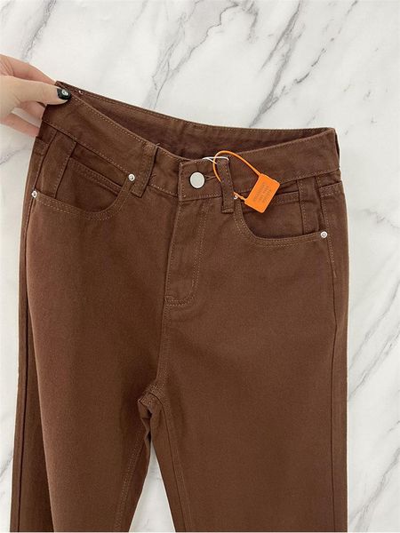 

jeans women's wide leg jeans star pocket vintage straight pants high waist baggy streetwear casual brown denim trouser ladies 2022, Blue