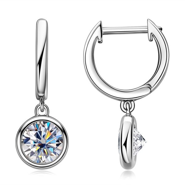 

fancy women earrings 925 sterling silver bling moissanite diamond earrings hoops jewelry for girls women nice gift studs, Golden;silver
