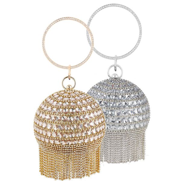 

new diamond-encrusted acrylic round bag stylish dinner bag with evening bag
