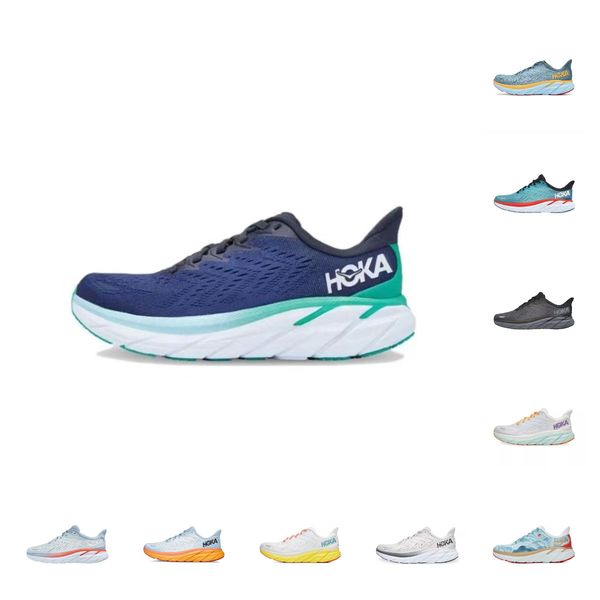

2023 running shoes hoka one bondi clifton 8 carbon x 2 men and women all black blue red white men's and women's sports shoes