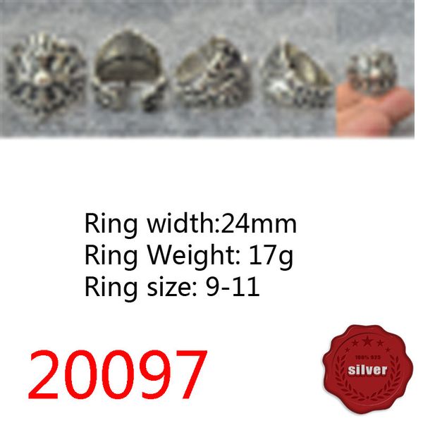 

20097 fashion ring cross flower s925 sterling silver open letter personalized index finger youth punk hip hop fashion piece retro