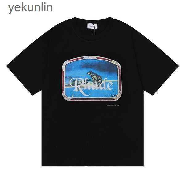 

men's t-shirts 23ss rhude mens t shirt tess designer casual fashion short sleeve europe america men women round neck tshirts us size s-, White;black