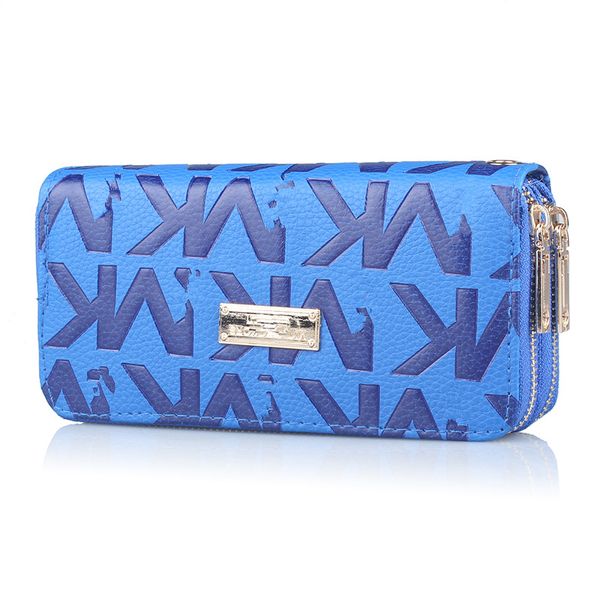 

lady pu leather brand purse women double zipper long wallet female luxury famous embossing letter money clips mk0200, Bronze;slivery
