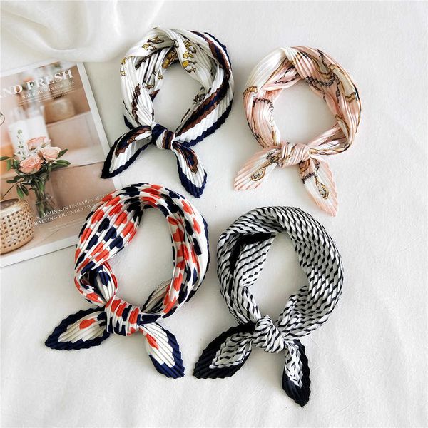 

scarves new square silk scarf fashion silk satin print small head neck scarf women headscarf kerchief female bandana shawl accessories j2304, Blue;gray