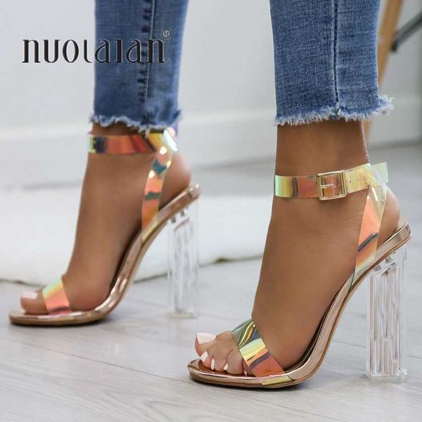 

sandals 2023 fashion pvc women sandals summer open toed high heels women transparent heel sandals woman party shoes discount pumps 11cm j230, Black