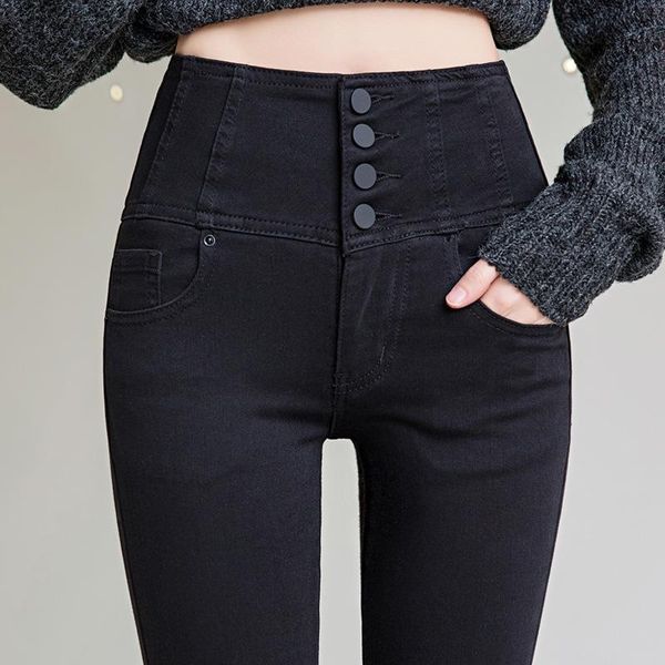 

jeans 2023 new summer autumn women slim black cotton jeans fashion ladies high waist jeans pants, Blue