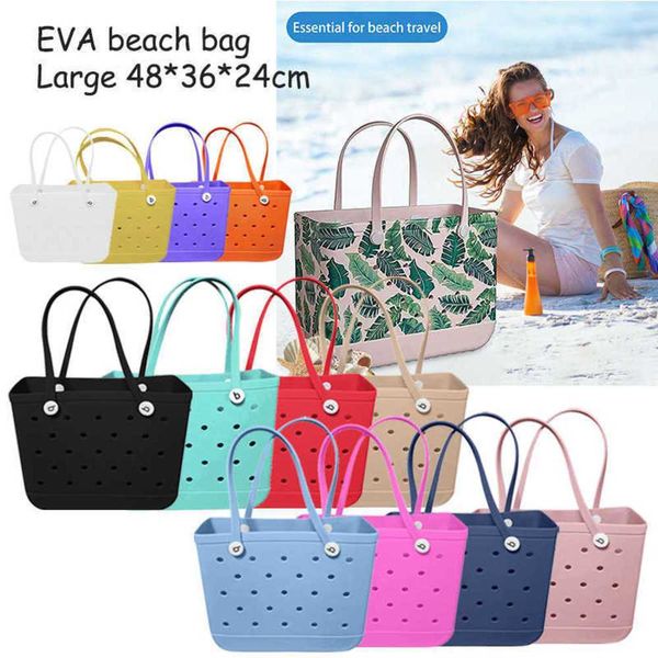 

eva basket beach bags holes tote storage bag summer waterproof handbag for women ladies outdoor travel sports pet bag organizer 230201