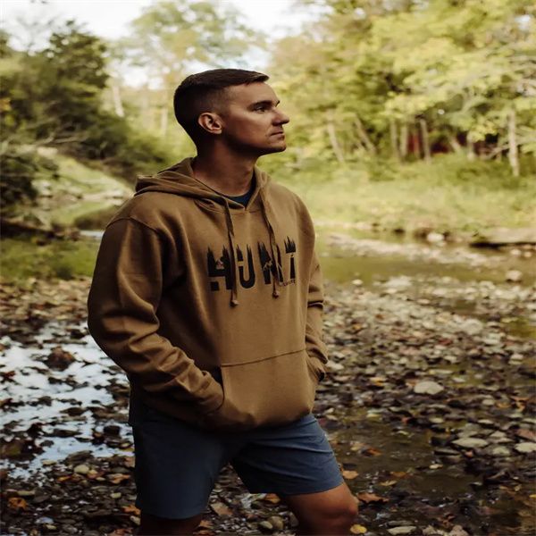 

2023 new design coyote hunt mens hoodie, Black;brown