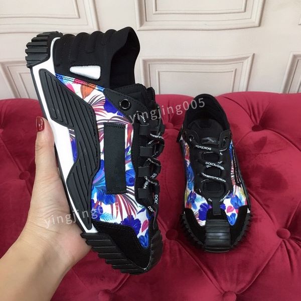

men designer brand quality sneakers mens shoes print check trainer platform trainers striped sneaker suede shoes, Black