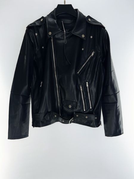 

mens designer jackets mens pu leather coat hip hop locomotive embroidery tassel letter zipper streetwear men coats, Black;brown