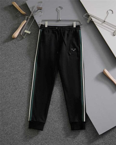 

Pants Men's FW Triangle Label Casual Guard P Home Long Weaving Strap Pu Rubber Strip Style 29SL, Dark green