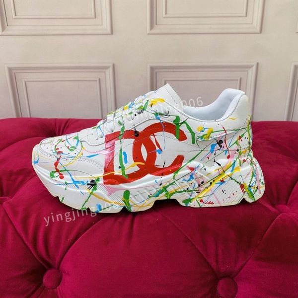 

2023womens designer casual shoes leather lace-up sneaker brand flat running trainers letters men gym sneakers, Black
