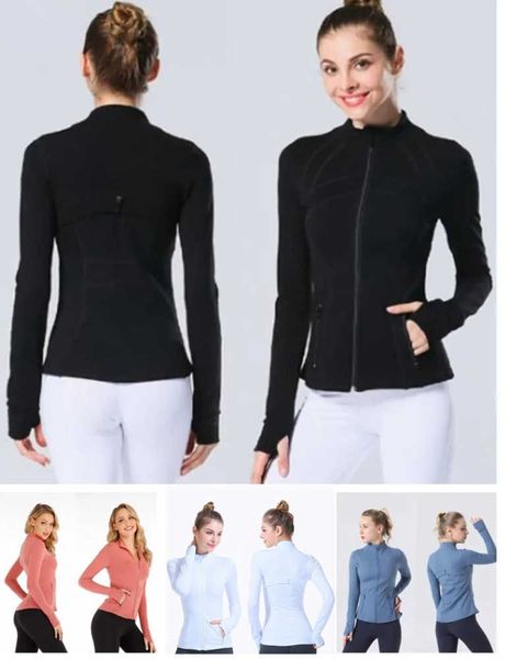 

yoga lulus jacket women long sleeves jackets define workout sport coat fitness clothes girl jogging outfit quick dry solid zip up lady sweat, Gray