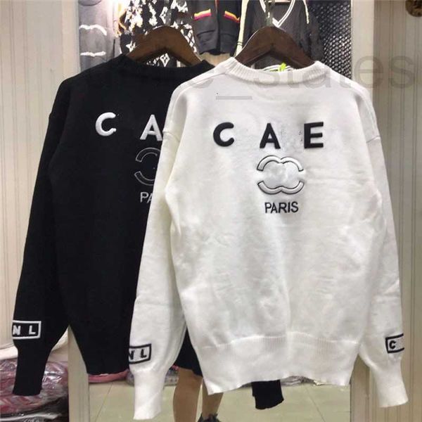 

channel sweaters popular dress luxury designer women channel style long sleeve oversize knit pullover female casual loose brand embroidery, White;black