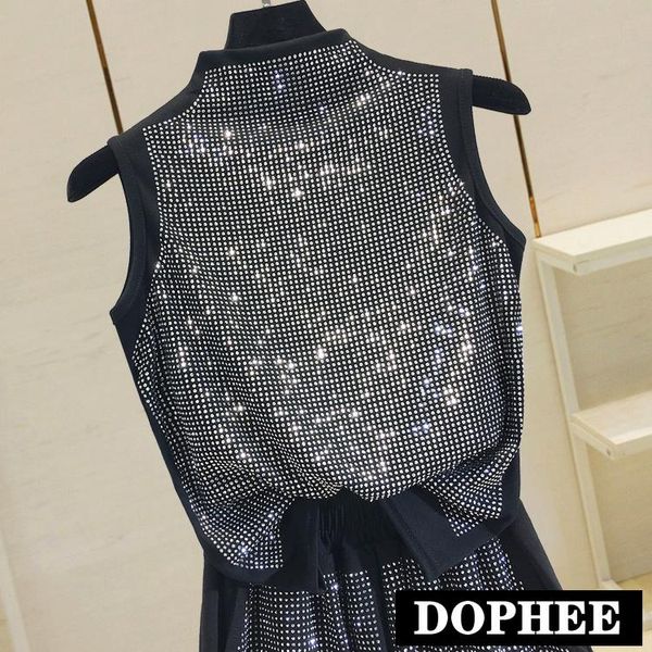 

tanks 2022 new arrival summer drill vest shirt woman sleeveless girls lady high street vests skinny tshirt, Black;white