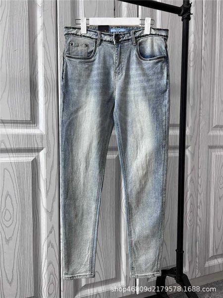 

Jeans Men's SpringSummer Product P Jia Pu Fashion Slim Fit Wash High end Light Color Pants KOT1, Light blue